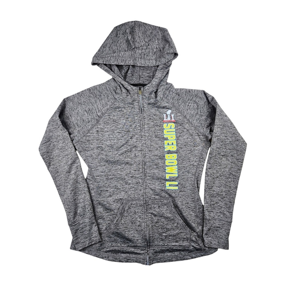 NFL Team Apparel Super Bowl LI Womens Gray Stretch Sweatshirt‎ Hoodie Size S